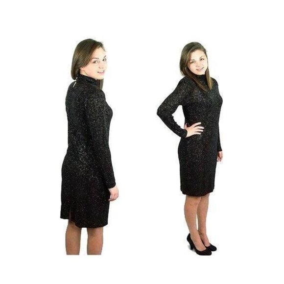 1980s bodycon dress in sparkly stretch fabric by Carol Anderson California - Picture 9 of 11